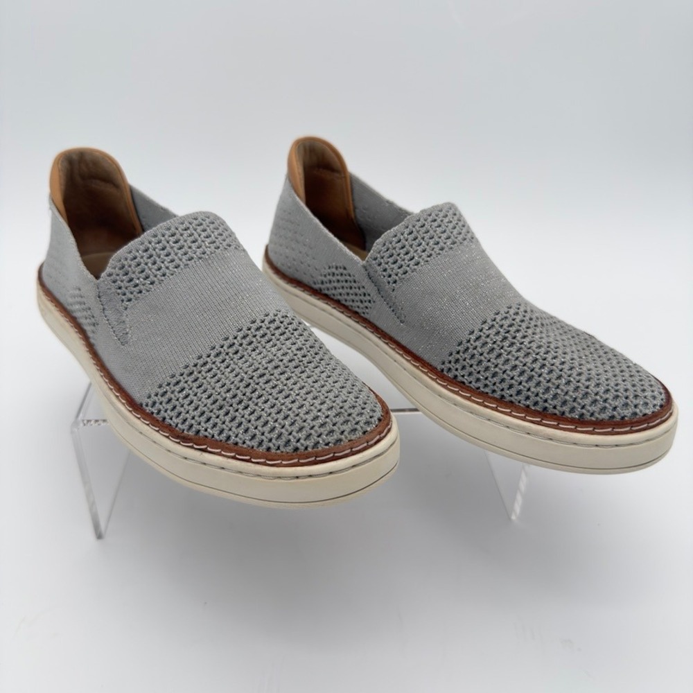 UGG Sammy Metallic Knit Slip On Sneakers Light Grey 1016756 Womens 5.5